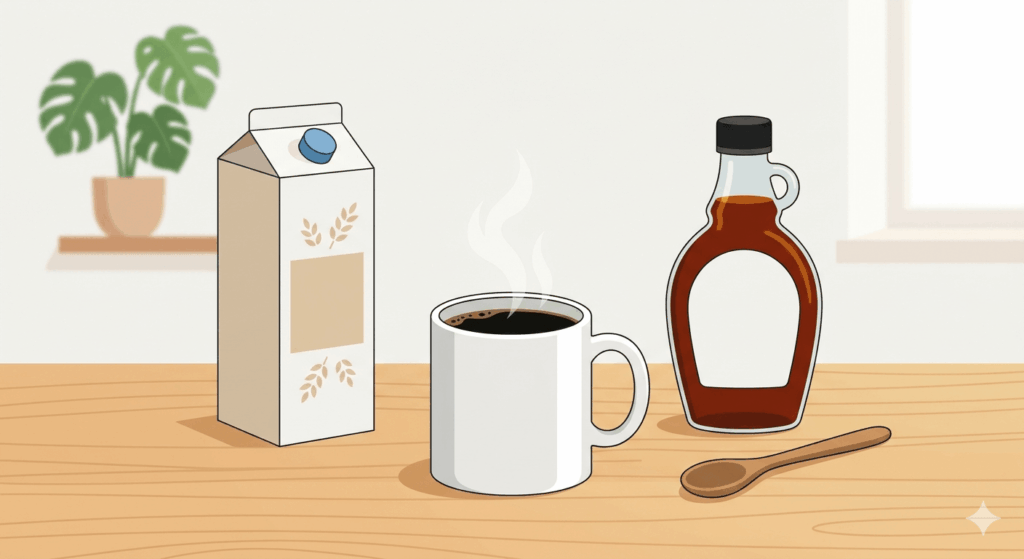 カロリーゼロシロップや植物性ミルクを使った太らないコーヒーの飲み方
