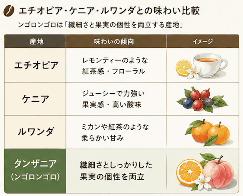 エチオピア・ケニア・ルワンダの味わい比較