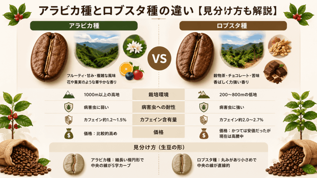 アラビカ種とロブスタ種の違い