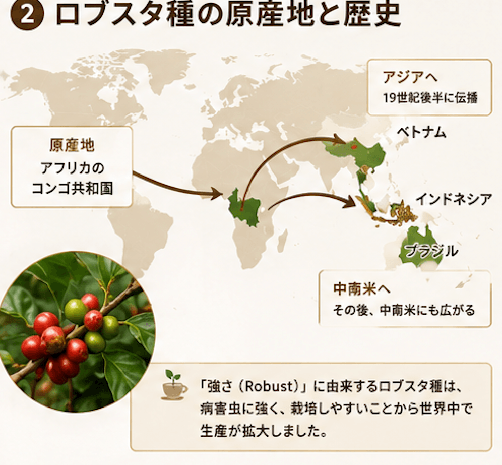 ロブスタ種の原産地と歴史